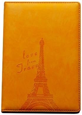 A5 Ruled Leather Journal Dairy With Pedant Strap, SHINEPA Smooth Soft Leather Journal Diary Notepad,25K Hardbound Ruled Organizer (8.4*5.7*0.8 inch, 112 Sheets)(Orange)