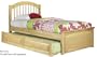 Twin Size Windsor Style Platform Bed with Raised Panel Footboard Natural Maple Finish