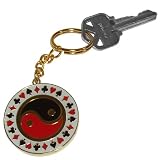 Trademark Yin Yang Key Chain Key Chain, Black/red