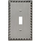 Amertac 90TAN Egg & Dart Antique Nickel Cast Wall Plate, 1 Toggle