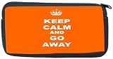 Keep Calm or Go Away - Orange Color Neoprene Pencil Case - pencilcase - Ipod Case - PSP Case, Game Boy DS Case, etc.. - UNISEX - Ideal gift for all occassions
