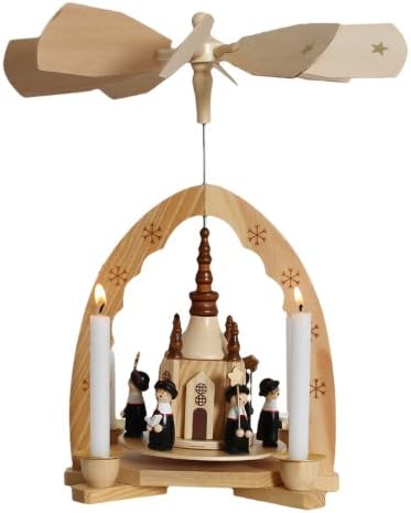 Christmas Pyramid 12 Inches Nativity Play - Christmas Scene with Handpainted Carolers - With 4 Candle Holders and Handpainted Figures - Limited Edition 500 Pieces Only - By Henry Brubaker - Including 20 Candles (Made in Germany)