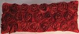 Organic Lavender Silk Eye Pillow with Red Roses Design