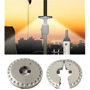 Outdoor LED Umbrella Light Camping Light Patio Cordless Deck, Silver by