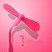 5ive Summer Essential Mobile USB-Powered Portable Fan, Super Strong Wind with Low Power Consumption, Portable Cooling Solution cool surfing online this summer, Quiet Fan for Power Bank/notebook/laptop/computer (Pink)