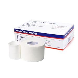 Americo 8129 Porous Ortho Tape, Each Box Has 6 Rolls, White, 2 Inch x 10 Yard (Pack of 2)