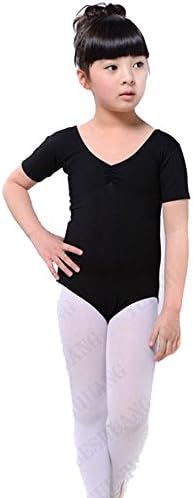 JZN Girls Gymnastics Leotards Ballet Dance Wear Short Sleeve Bodysuit
