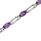 Fabulous Trend: 4.50 carats total weight Marquise Shape Amethyst Gemstone Bracelet in Sterling Silver Free Shipping
