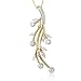 14k Two Tone Gold Flower Drop Diamond Pendant Necklace - 0.70 carat
