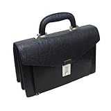 高級エレファント メンズセカンドバッグ(象革艶有り) ブラック ELP-R7850Lwh-BK