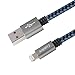 Cablex 2Pack 6FT Nylon Braided 8 Pin Lightning to USB Sync Data and Charging Cable Cord with Aluminum Heads for iPhone6/6s/6 plus/6s Plus, 5c/5s/5/SE, iPad Air/Mini, iPod Nano/Touch (Blue)