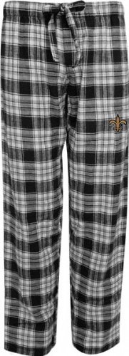 NFL Women's New Orleans Saints Harmony Flannel Pants (Black/Grey, Medium)