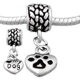 Love my Dog Dangle Charm Spacer Bead Pandora Troll Chamilia Biagi Bead Compatible