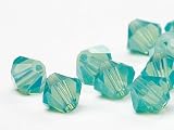 Glasperlen zum Auffaedeln von Swarovski Doppelkegel 4mm (Pacific Opal), 96 Stueck