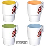 Stackable Coffee Mugs (4) I Love Football
