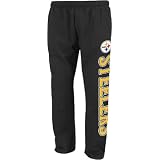 Reebok Pittsburgh Steelers Black Post Game Open Bottom Football Sweatpants