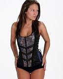 Victorian Vintage Authentic Blue Strapless Embroidered Satin Steel Boned Overbust Corset With Back And Side Lacing