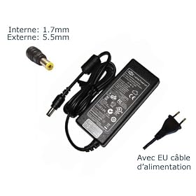 AC Adaptateur secteur pour�Ac Adapter for Dell Inspiron Mini 10 Im10-2863 Im10-2864 ; 1012 Im1012-687awh Im1012-687obk ; 1018 Im1018-4034 Im1018-4034clb Im1018-2628obk 4034clb ; 12 Im12-2868 ; Duo Id-3487 Imd-3487fnt ; Im1010 Im1011 Im1012 Im1018 Im1210 ; P04t Pp19s Pp39s Pp40s ; Vostro A90�chargeur ordinateur portable, adaptateur, alimentation "Laptop Power (TM)" de marque (avec garantie 12 mois et c�ble d'alimentation europ�en)