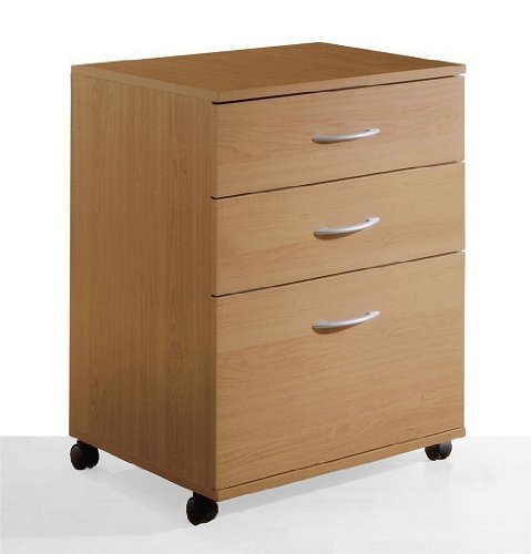 Nexera Mobile 3 Drawer Natural Maple