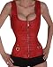 Strap Gothic Sexy Red Leather Steel Boned Overbust Fashion Corset Front buckle up Back Lacing Corset With Steel Ring