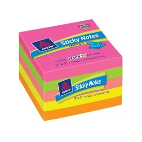 Avery Sticky Notes, 3 x 3 Inches, Fan-Fold, Bright Colors, 500 Sheets (22583): Office Products