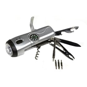 Delk 40038 10-Function Adventure Compact Multi-Function Tool, Silver