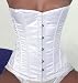 Apparel : White Satin Victorian Vintage Shaper Corset Boned Lace Up Waist Cincher Dresses