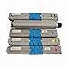 V4INK® Replacement 4 Pack Oki Type C17 C330 Toner Cartridge-Black Cyan Magenta Yellow for C310dn C330dn C510dn C530dn MC362w MC562w series