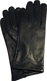 Messori® Damen Lederhandschuhe aus Ziegennappaleder, Schwarz, Größe 7