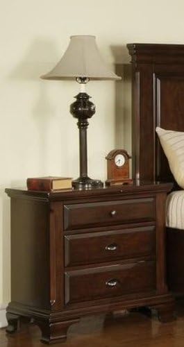 Canton 3 Drawer Nightstand - Deep Cherry