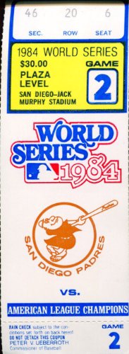 1984 San Diego Padres World Series Ticket