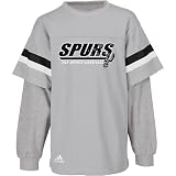 adidas San Antonio Spurs Kids (sizes 4-7) Faux Layered Long Sleeve T-Shirt