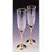 Gold-plated Pair of Crystal Fluted Goblets