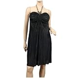 Black Necklace accent Glitter Plus size halter dress