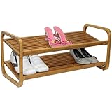 Oceanstar SR1224 2-Tier Bamboo Shoe Rack