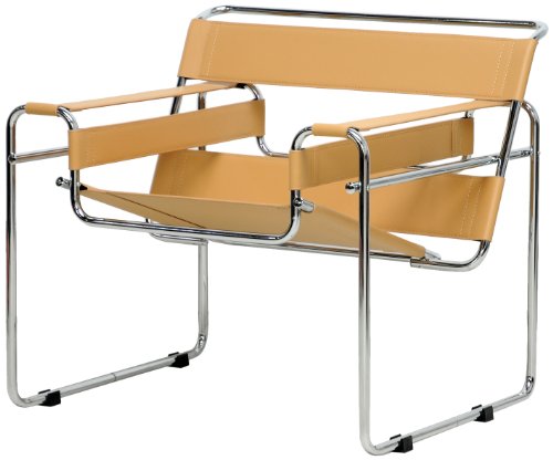 Baxton Studio Jericho Leather Mid-Century Modern Accent Chair, Tan On Sale