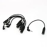 uxcell　オーディオコネクタアダプタケーブル　プラスチック 　金属　ブラック 　シルバートーン　6個入り