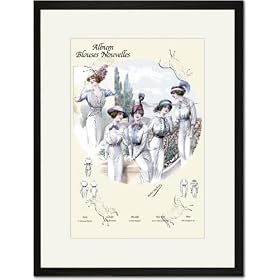 Black Framed/Matted Print 17x23, Album Blouses Nouvelles: Styles for a Friday