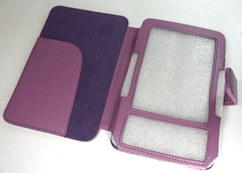 Purple Synthetic Leather Cover Case for Kindle 3 (3rd Third Generation 6