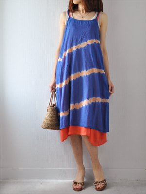 インド綿 コットンタイダイキャミワンピ D ロング丈(100cmサイズ)