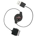 Insten Retractable Black USB [2-in-1] Charging Cable for Microsoft Zune 30GB Zune Scorpion 4GB / 8GB & Zune Dragon 80GB Media Player