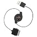 Insten Retractable Black USB [2-in-1] Charging Cable for Microsoft Zune 30GB Zune Scorpion 4GB / 8GB & Zune Dragon 80GB Media Player