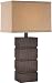 Lite Source LS-21025 Blog Wood Table Lamp, Dark Bronze Base with Tan Fabric Shade