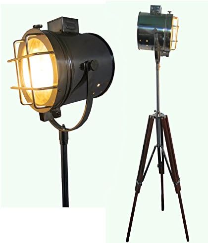 ethnic roots Hollywood Nautical Vintage Searchlight Steel Floor Lamp Spotlight Floor Tripod