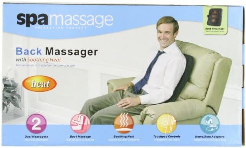Spa Massage Back Massager with Heat with 12V Auto Adapter