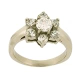 Stainless Steel Ring Ladies CZ Diamonds Fancy Polish Finish by Bucasi