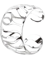 925 Sterling Silver High-Polish Finish Open Swirl Cuff Bracelet