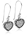Sterling Silver Marcasite & Cubic Zirconia Heart Earrings