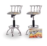 2 24"-29" African - Serengeti Seat Chrome Adjustable Specialty / Custom Bar ....