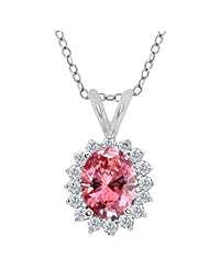 Carlo Bianca Fancy Pink 14K White Gold Pendant Made With Swarovski Zirconia